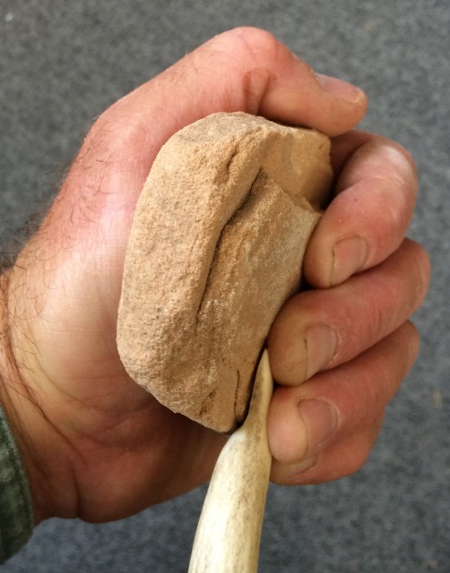 Grinding Antler Tine