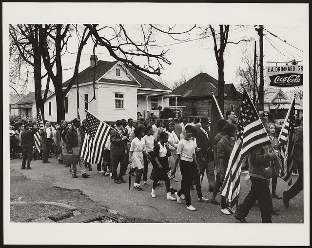 Flags in Civil Rights March