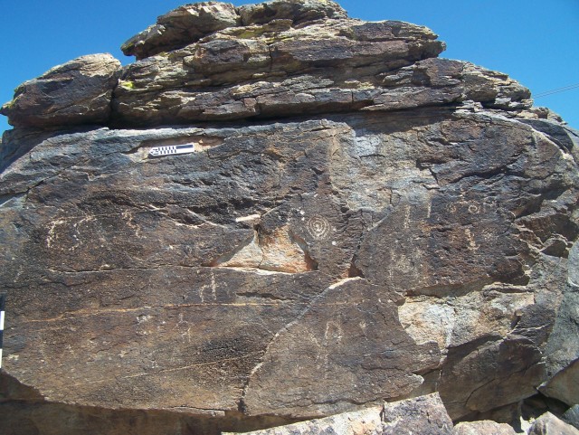 Petroglyph panel in April 2009.