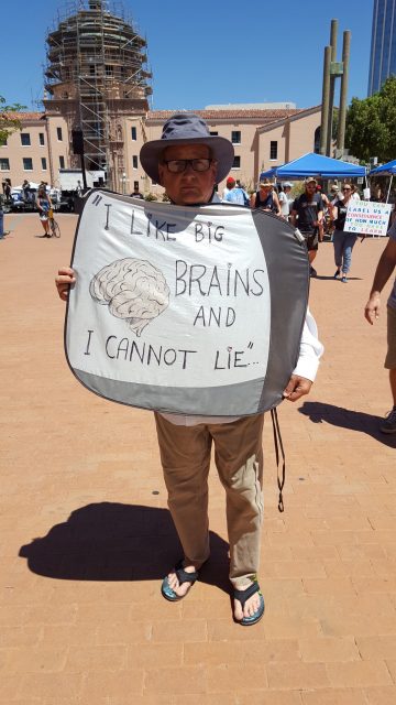 One of the signs at the Science Rally.