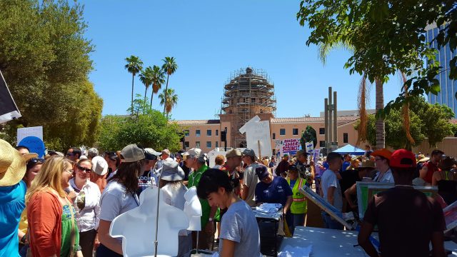 Crowds gather at the Tucson Rally for Science.