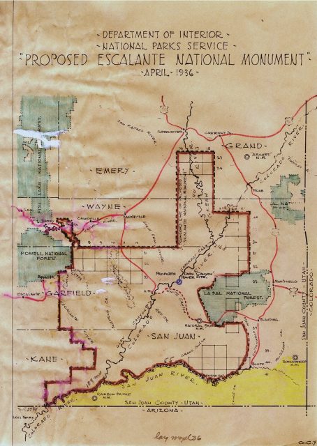 Map of the original Escalante National Monument