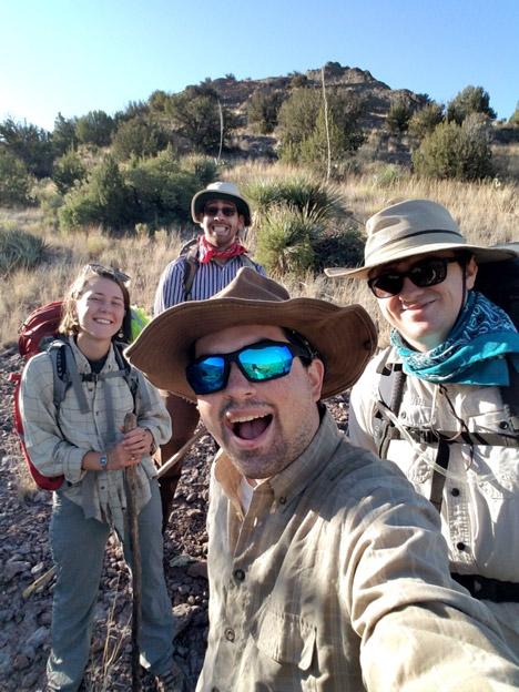 Our group out on survey, finding new sites along the Gila