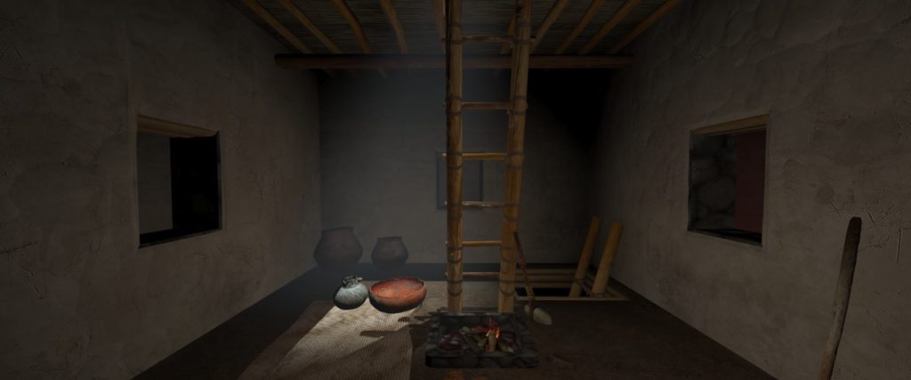 A conjectural reconstruction of an ancient Puebloan living room.