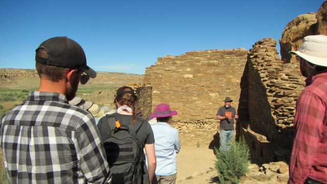 Paul Reed discusses architecture at Chaco Culture National Historical Park. Image: Karen Schollmeyer