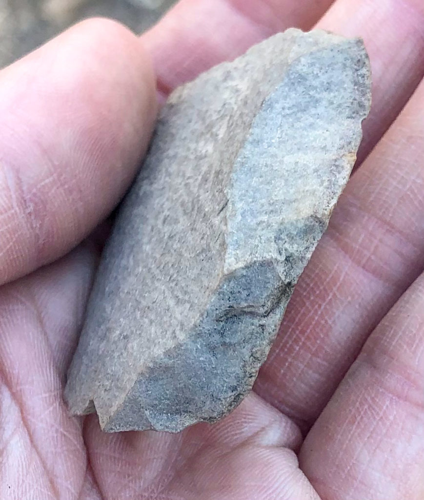 Proximal view of the first flake I found.