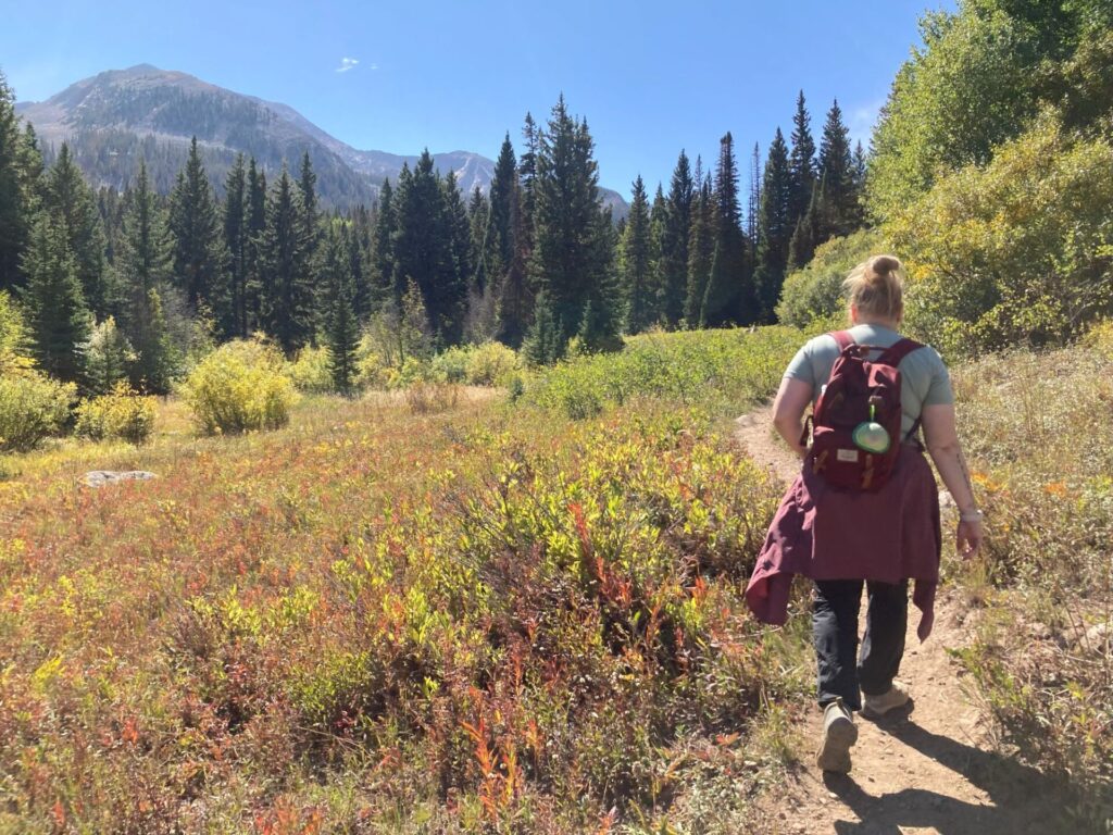 Hiking with my sister in Gunnison National Forest, 2023.