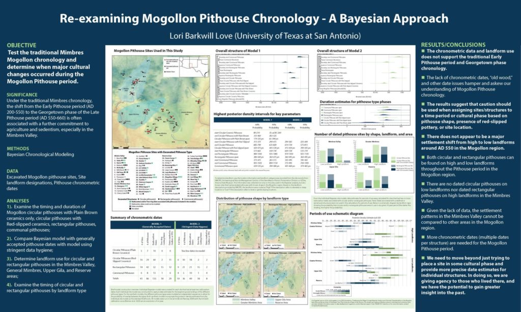 “Re-examining Mogollon Pithouse Chronology—A Bayesian Approach. By Lori Barkwill Love. Download the PDF <a href="https://www.archaeologysouthwest.org/wp-content/uploads/Barkwill-Love-Mogollon-Chronology.pdf">here.</a>