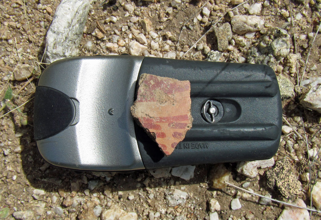 Possible late Tanque Verde Red-on-brown sherd from site 2.