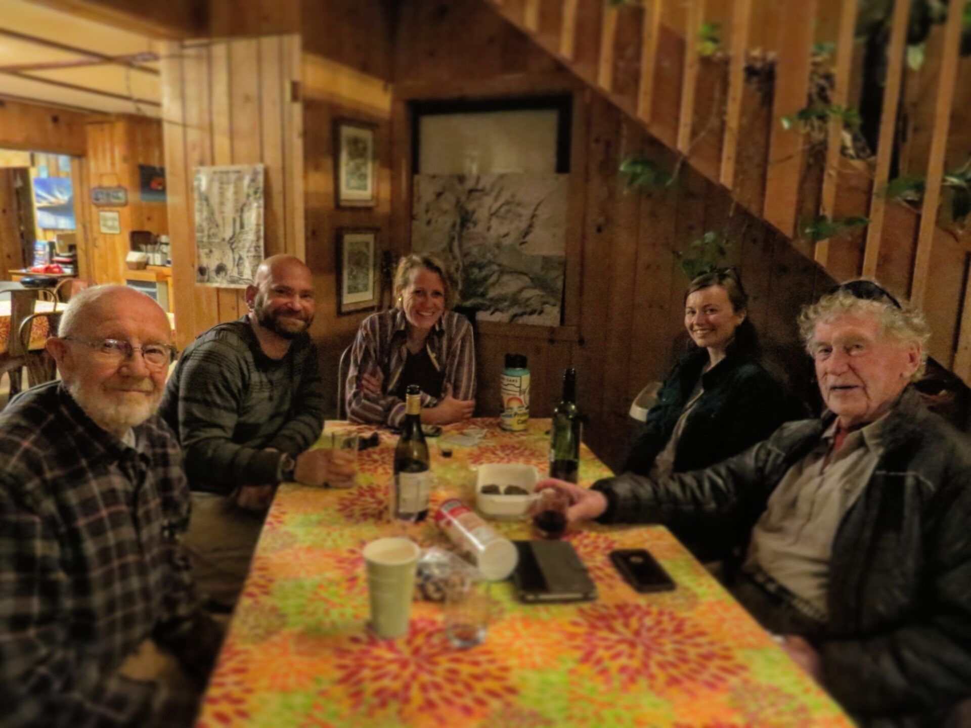 Hanging out during the Celebrate Bears Ears event in March of 2020. From left: Bill Lipe, me (R. E. Burrillo), Jojo Matson, Addie Mandeville, and Ed Keene.