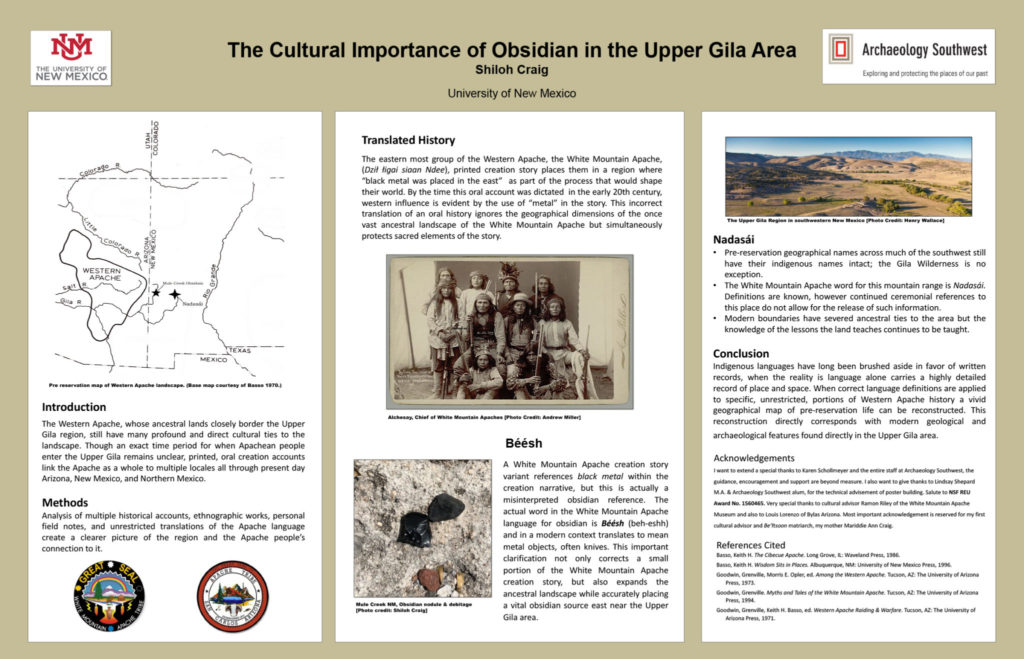 “The Cultural Importance of Obsidian in the Upper Gila Area.” By Shiloh Craig. Download the PDF <a href="https://www.archaeologysouthwest.org/wp-content/uploads/Craig-2019-obsidian.pdf">here.</a>