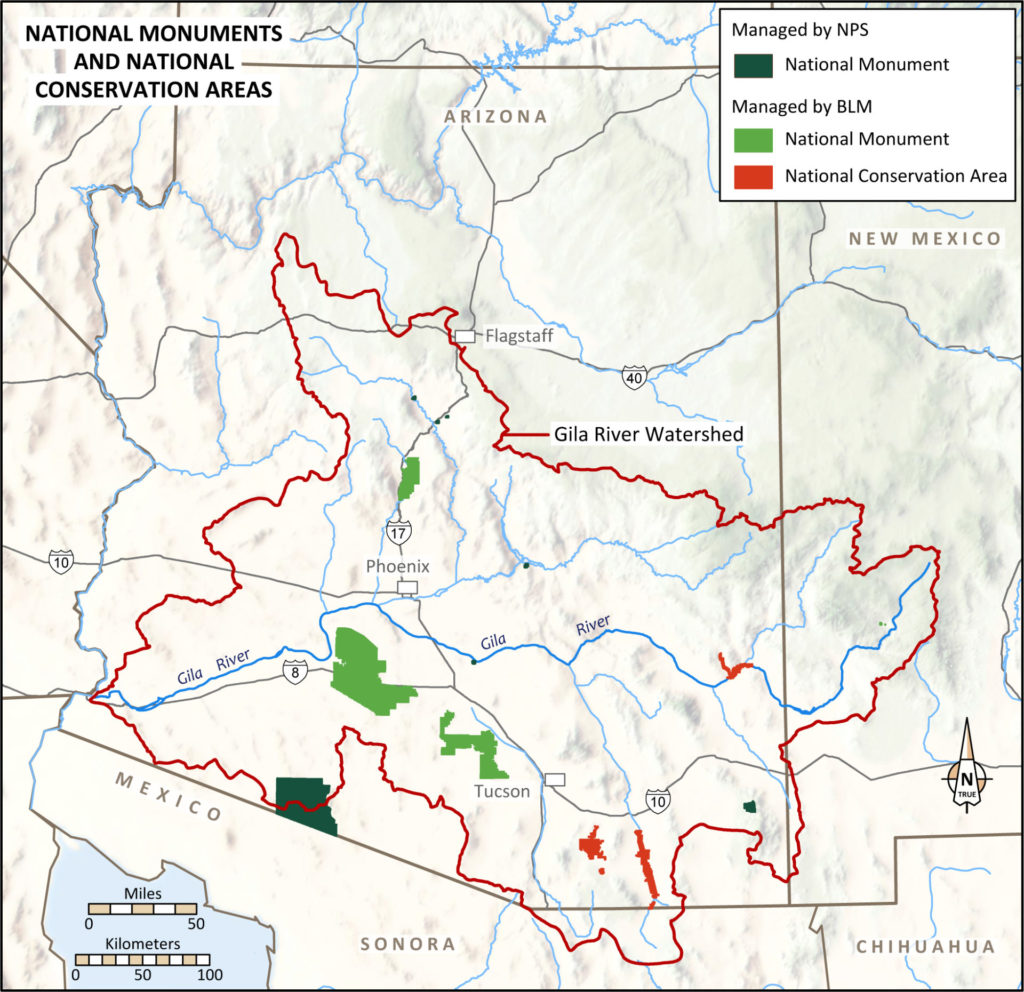<strong>Map 5.</strong> National Monuments and National Conservation areas. Map: Catherine Gilman