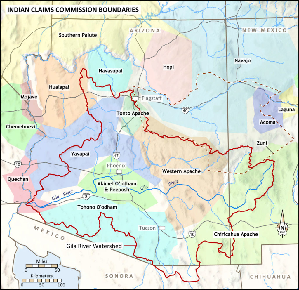 Indian Claims Commission Boundaries within the Gila Watershed