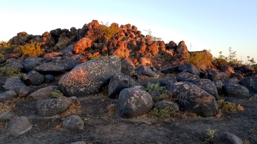 The Painted Rock Petroglyph site near Gila Bend is located near ancient communities associated with the Hohokam and Patayan cultural traditions. Several contemporary tribes acknowledge connections to these traditions.