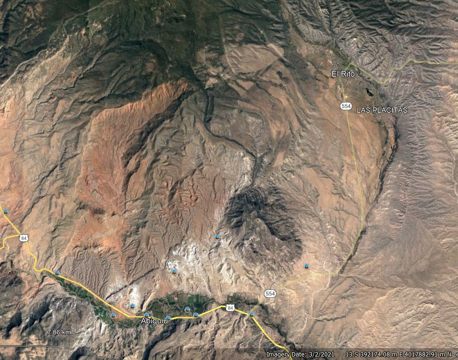 Google Earth image showing Abiquiu and El Rito.