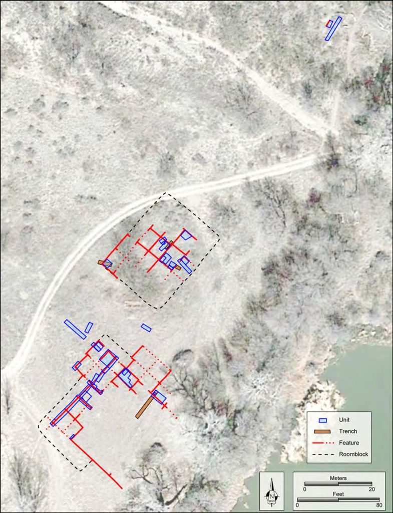 Our maps (created by Catherine Gilman) of what we thought Gila River Farm looked like at the end of 2016 and the end of 2018. We’ve learned a lot about the site!