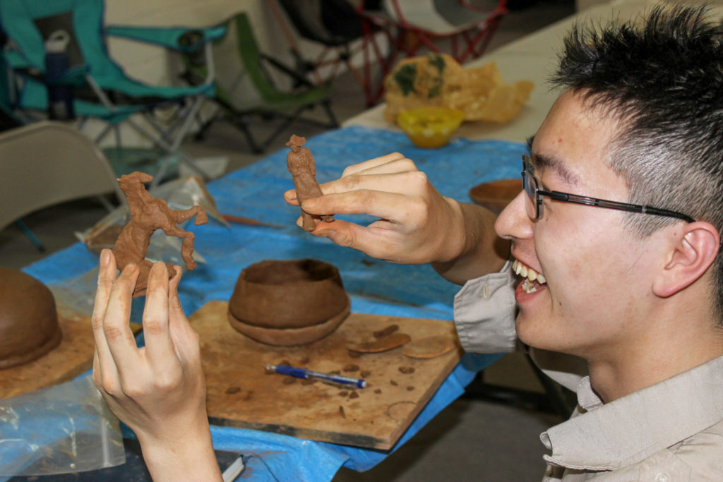 Making figures with leftover clay