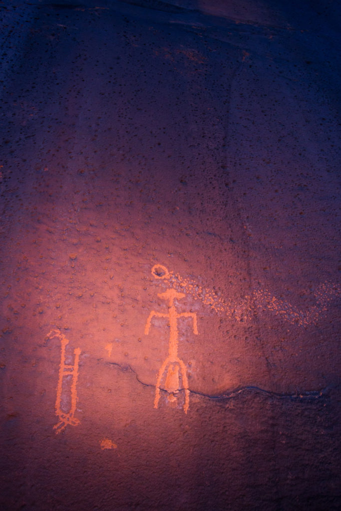 Closeup of the birthing scene petroglyphs shown earlier. © Jonathan Bailey