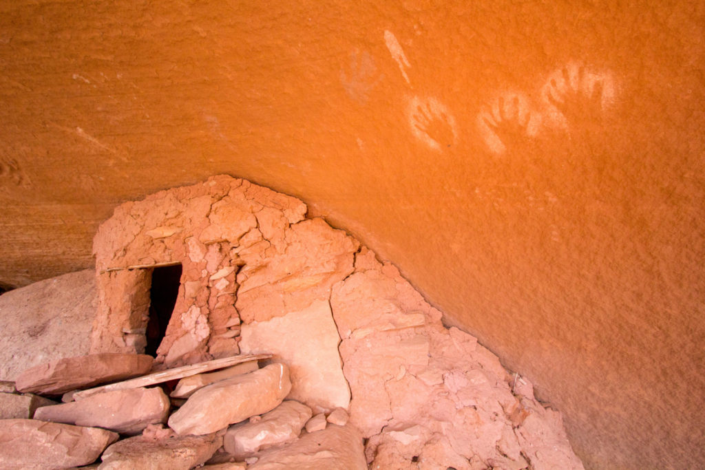 Negative handprint paitings at Bears Ears