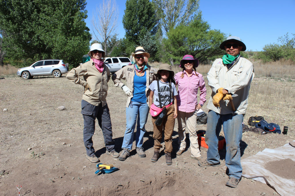 Stacy’s unit, my excavation crew. Left to right: Johnna Oliver, Jojo Mateson, me, our fearless crew leader Stacy, and Shiloh.