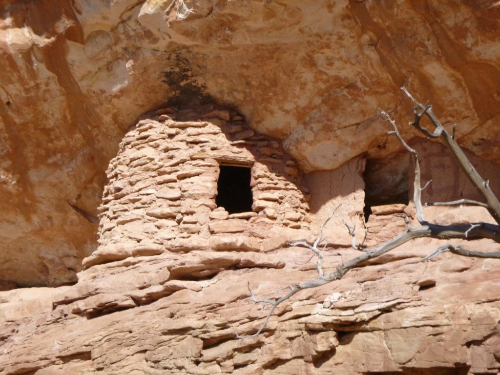 An Ancestral Pueblo granary in the Grand Gulch Primitive Area, within the former boundaries of Bears Ears National Monument.