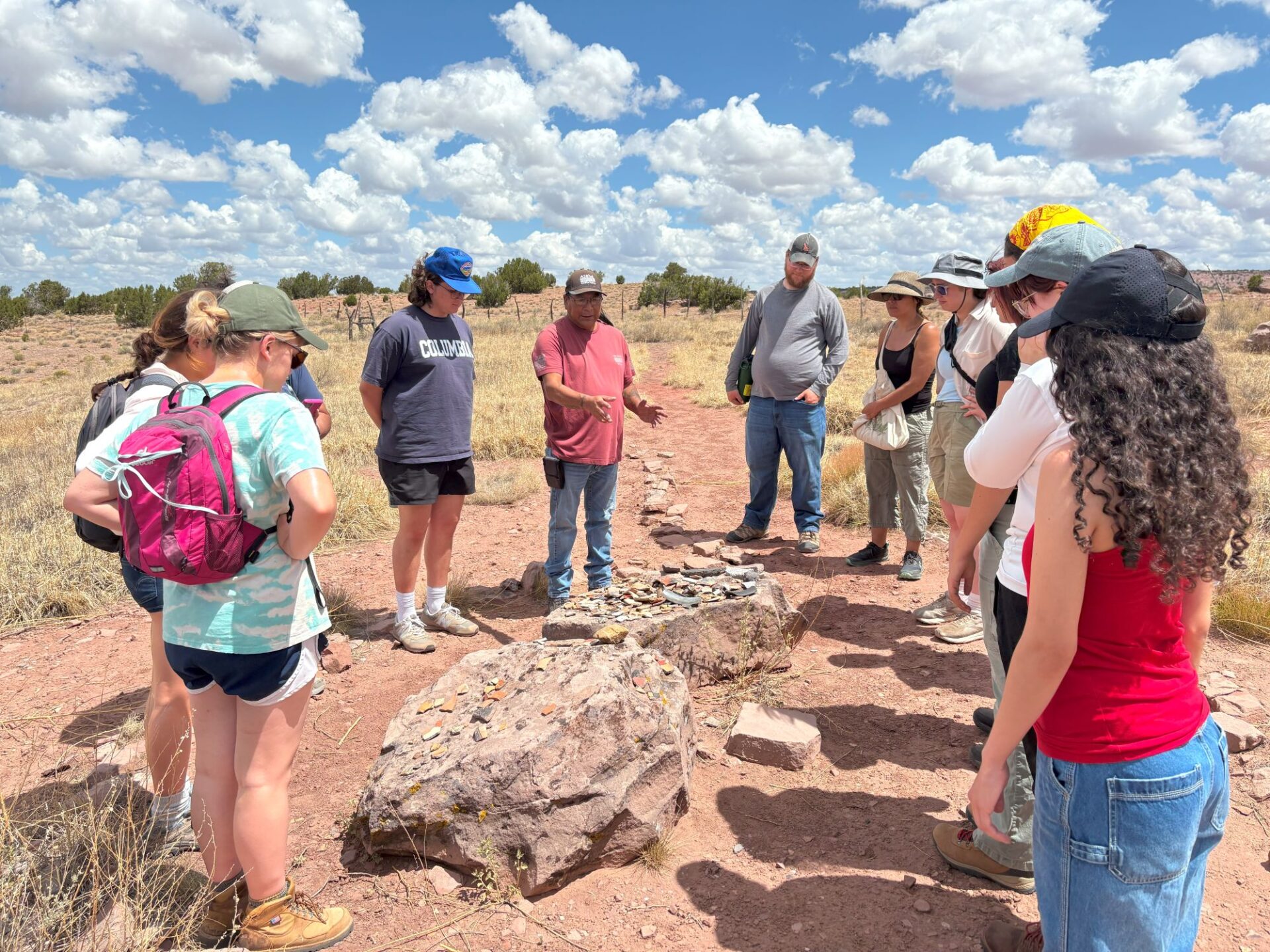 Kenny explains the sherd rocks.