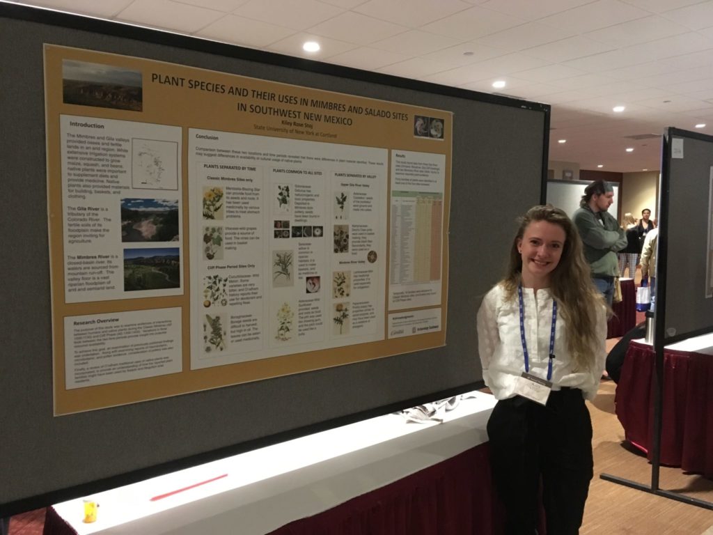 Kiley Stoj is presenting her poster on paleoethnobotany in the Mimbres area.