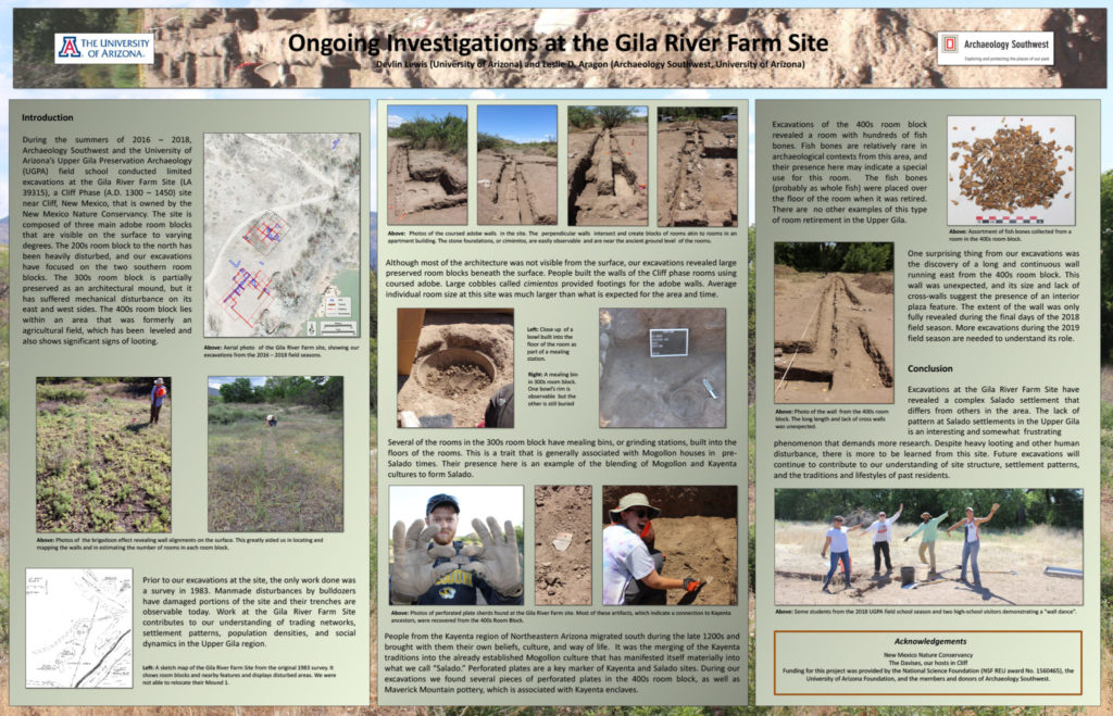“Ongoing Investigations at the Gila River Farm Site.” By Devlin Lewis and Leslie Aragon. Download the PDF <a href="https://www.archaeologysouthwest.org/wp-content/uploads/Lewis-Aragon-2019-GRF.pdf">here.</a>