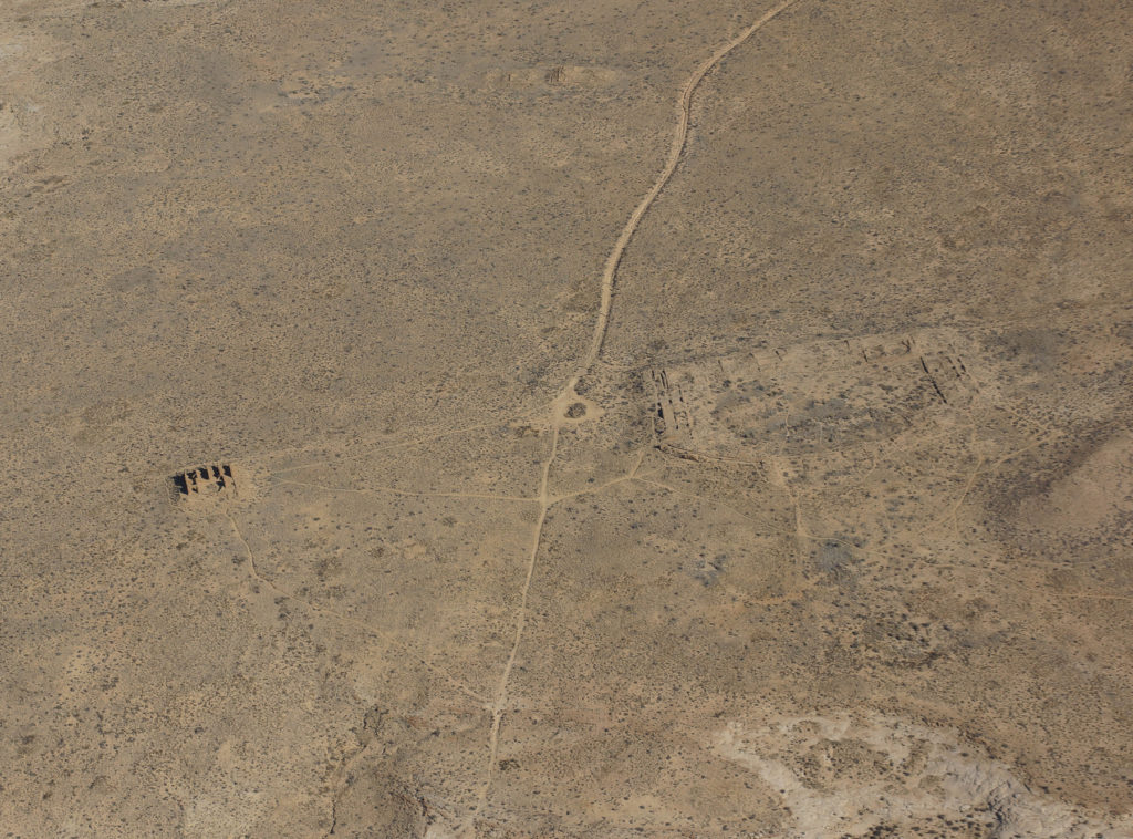 New Alto (left) and Pueblo Alto from the air.