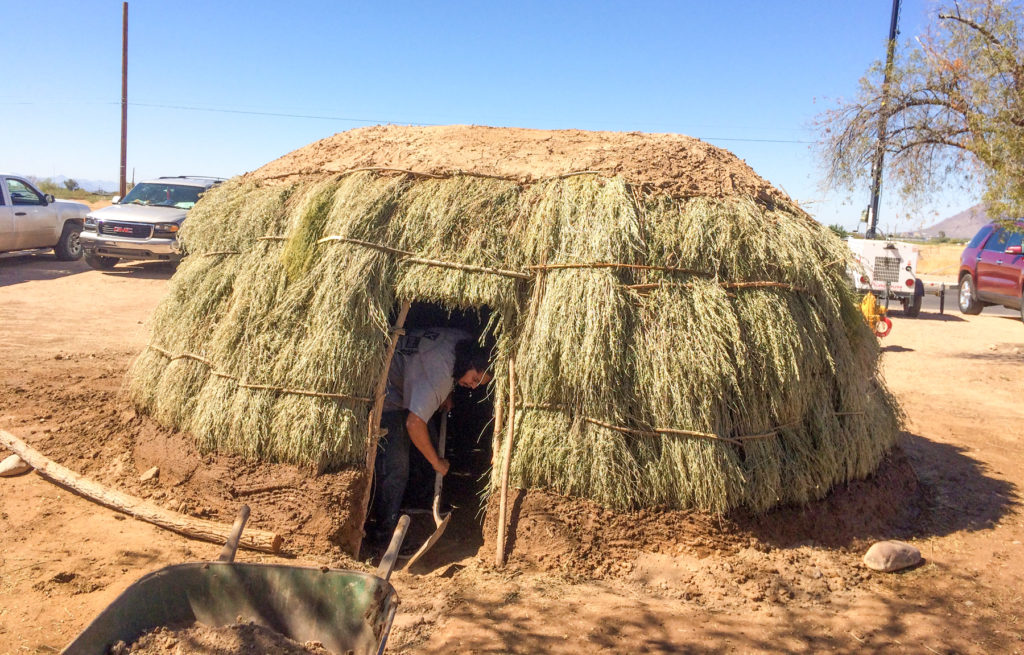 Thatching on the Pithouse