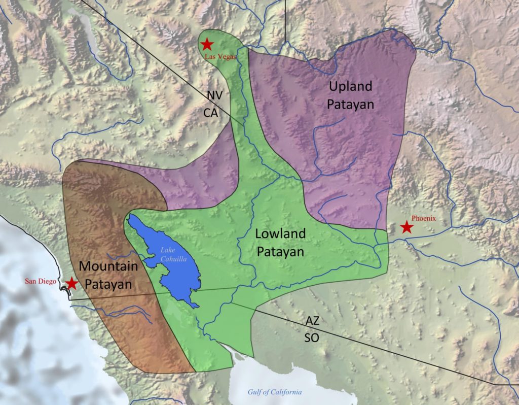 Map showing upland, mountain, and river Patayan.