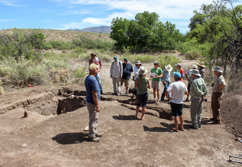 Director Karen Schollmeyer leading a tour of the Gila River Farm site.