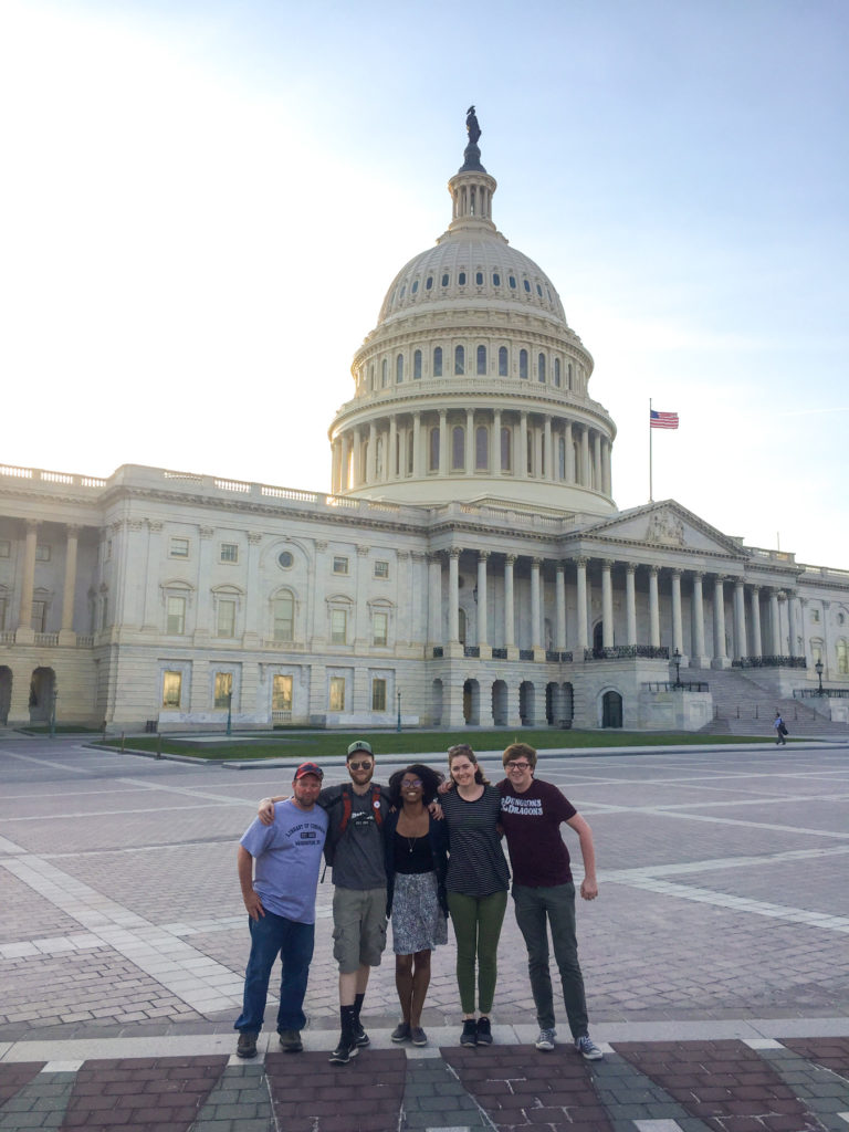 Some of our 2017 field school students took a quick conference break to explore Washington, DC together. Left to right, Steve Uzzle, Johnny Schaefer, Ashley Huntley, Susie Johnson, and Taylor Picard.