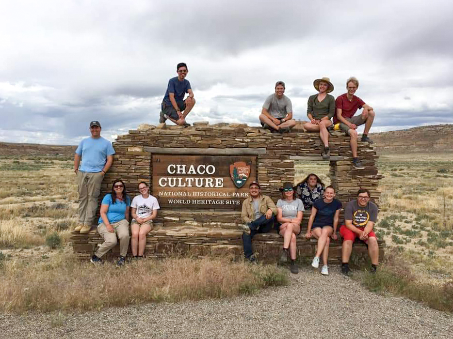 The 2019 Upper Gila Preservation Archaeology Field School students at Chaco Canyon. Photo: Karen Gust Schollmeyer