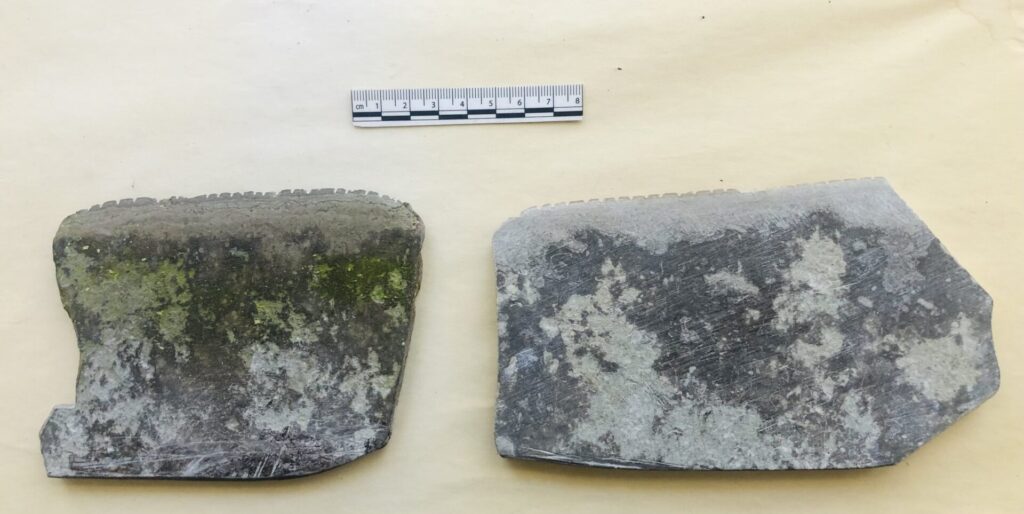 Two saws made from that first limestone slab.