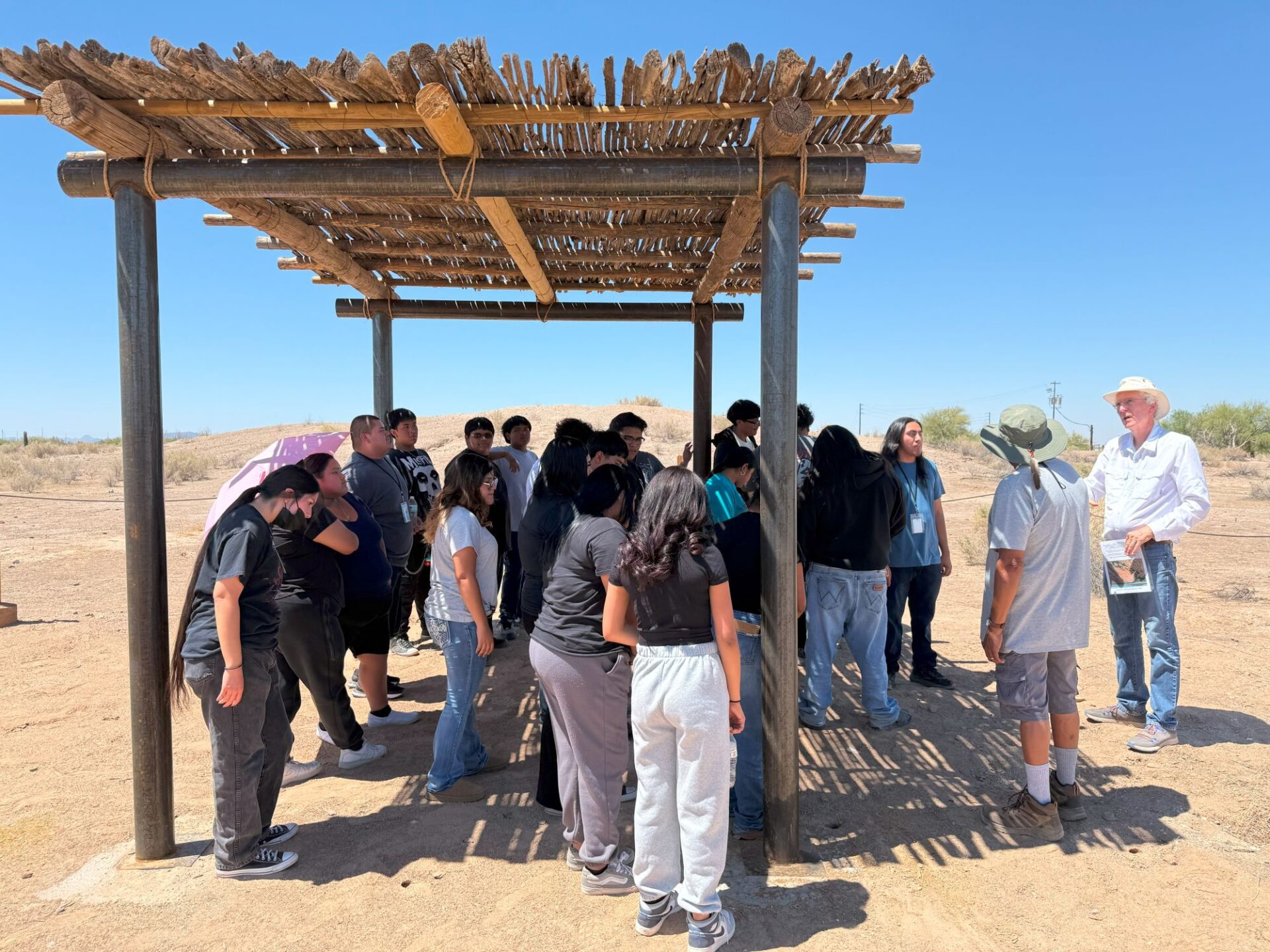 Bill Doelle speaking to youth from the San Lucy District of the Tohono O’odham Nation.