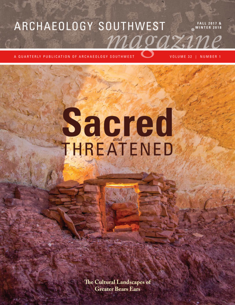 Archaeology Southwest Magazine, Vol. 31 No. 4 and Vol. 32 No. 1, “Sacred and Threatened.” Purchase yours <a href="https://www.archaeologysouthwest.org/product/asw32-1/">here.</a>