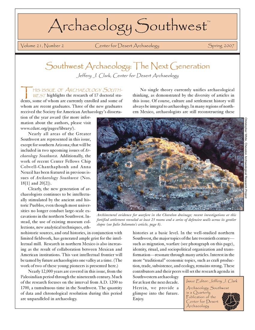 Southwest Archaeology The Next Generation (ASW 212) Archaeology