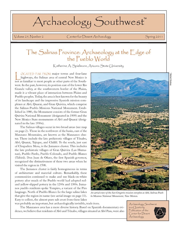 The Salinas Province Archaeology at the Edge of the Pueblo World (ASW 252) Archaeology Southwest