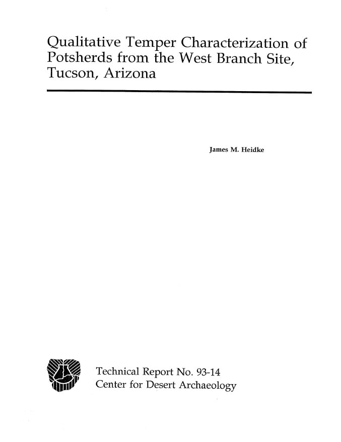 Qualitative Temper Characterization of Potsherds from the West Branch