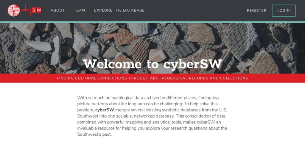 Screenshot of the cyberSW home page.