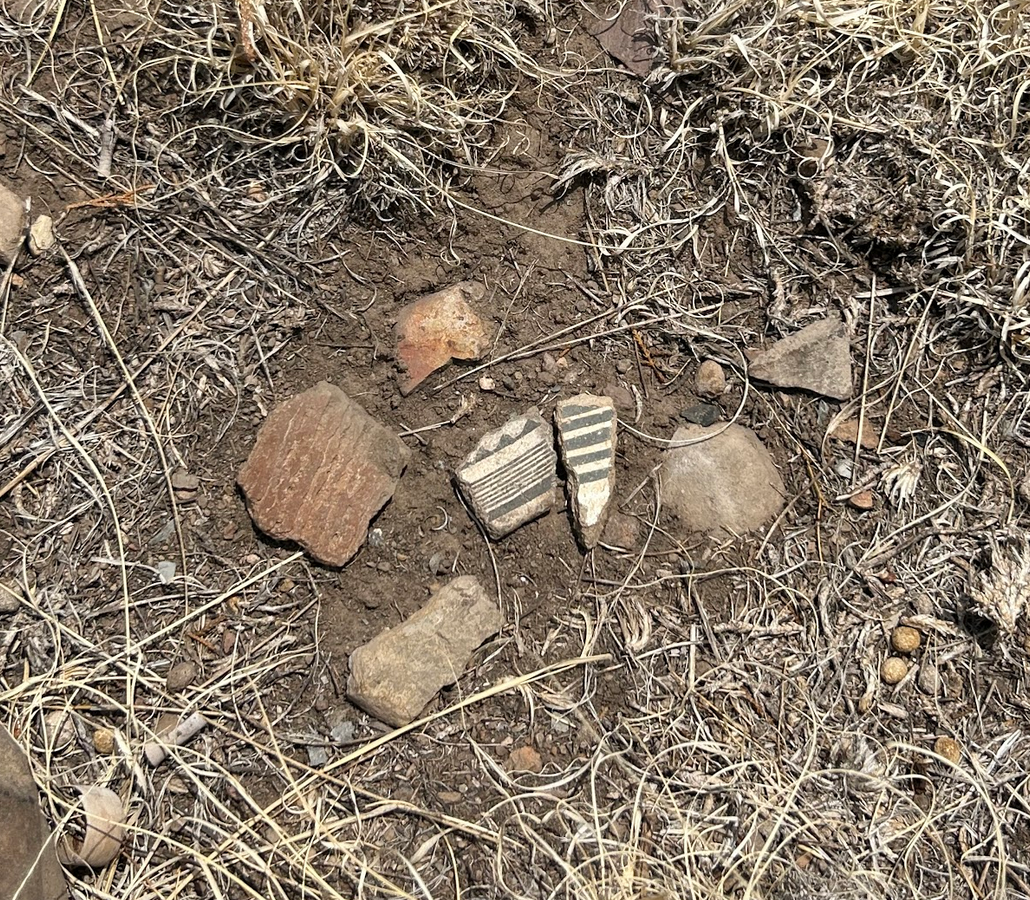 Sherds near the trail at the Mimbres Culture Heritage Site.