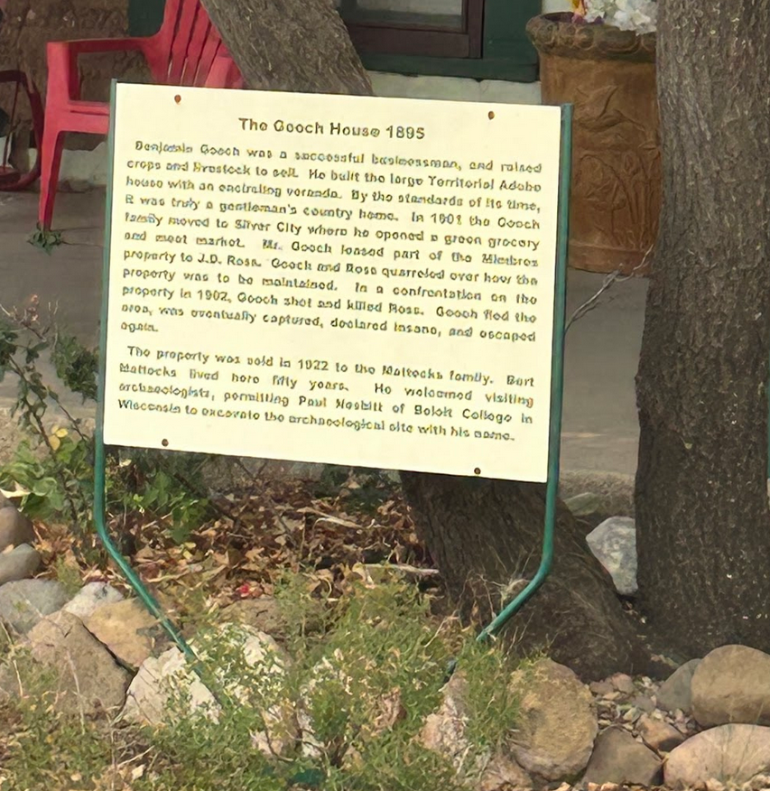Placard at the Gooch House, which serves as the museum building at the heritage site.