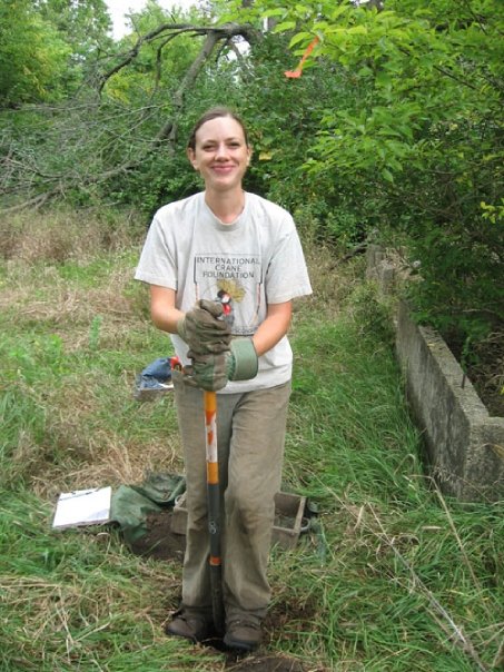 Shovel testing for a tallgrass prairie restoration project in Illinois, 2009.
