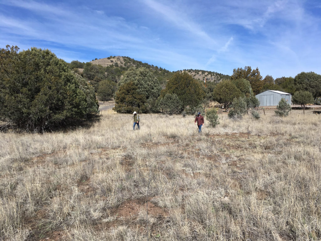 The Janss site is located in the middle elevation area of the Mogollon region. Archaeology Southwest owns and protects this site; here two of our former students, Chris LaRoche and Stephen Uzzle, are performing one of our periodic condition assessments. (Allow us to brag a little—they’re both working professional archaeologists now.)