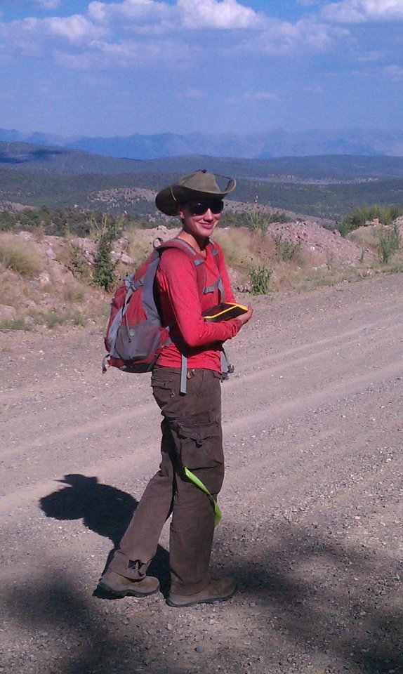 Cradling my Trimble baby on a survey for a gold mine in Nevada, 2012.