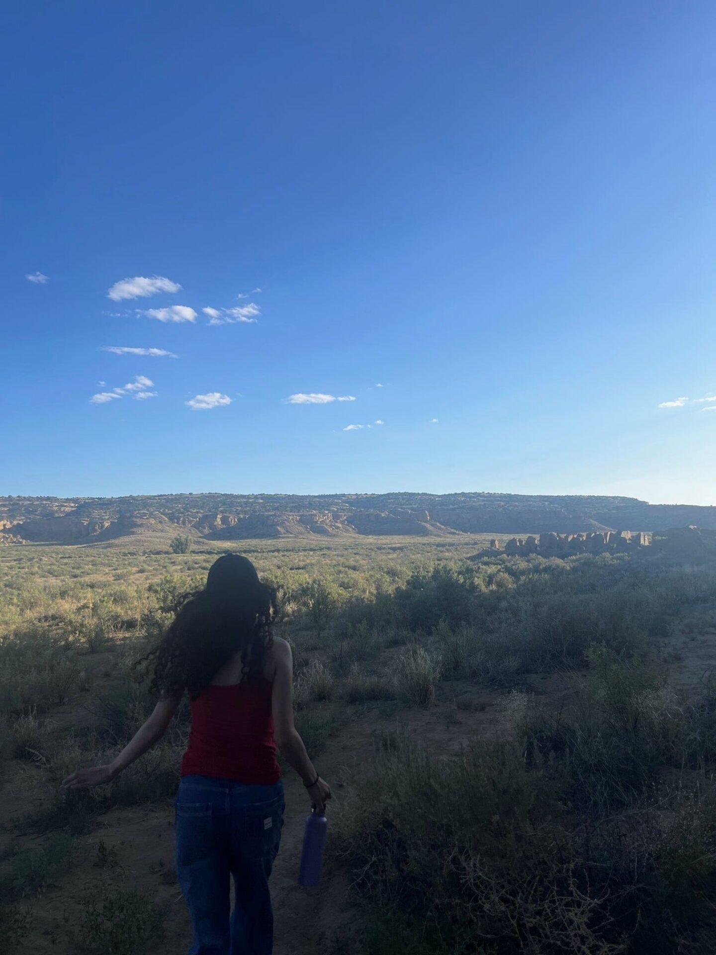 Visiting the Wijiji Trail during our camping trip to Chaco Canyon.