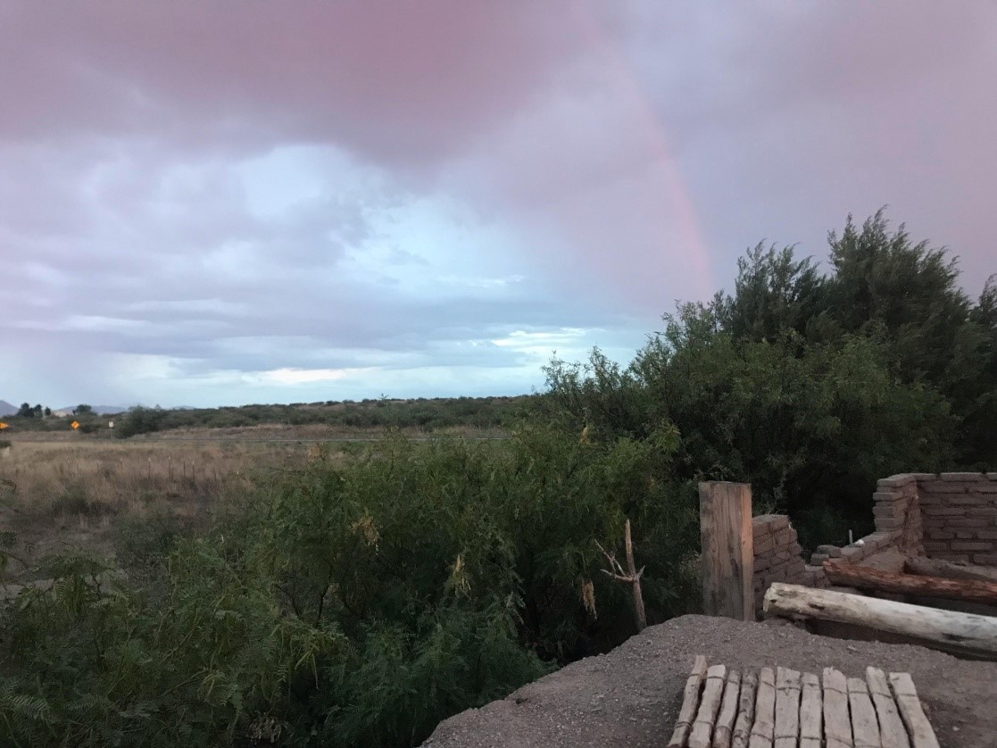 After-storm rainbow, viewed from atop the structure. Image: Aleesha Clevenger