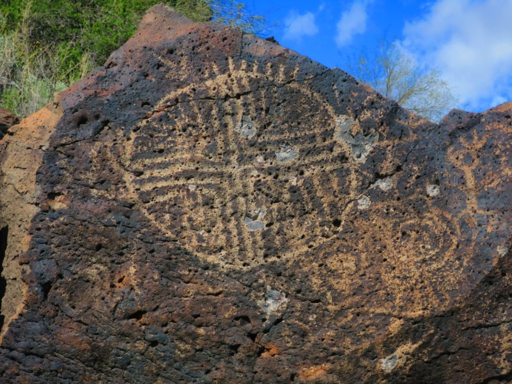Petroglyph panels at Gillespie Narrows Preserve are used for target shooting. Image: Kirk Astroth